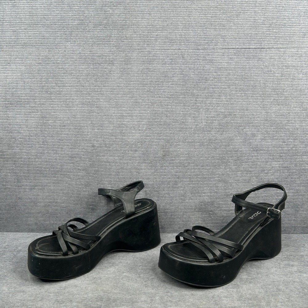 Soda Antare-S Platform Wedge Sandals Black Strappy Y2K Women Size 10M - Picture 3 of 6